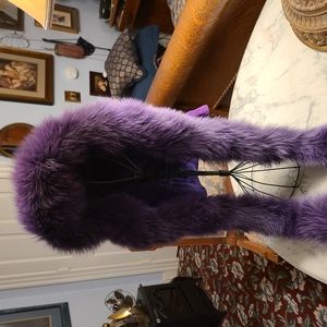 Vintage Fur Lined Scarf/Hat